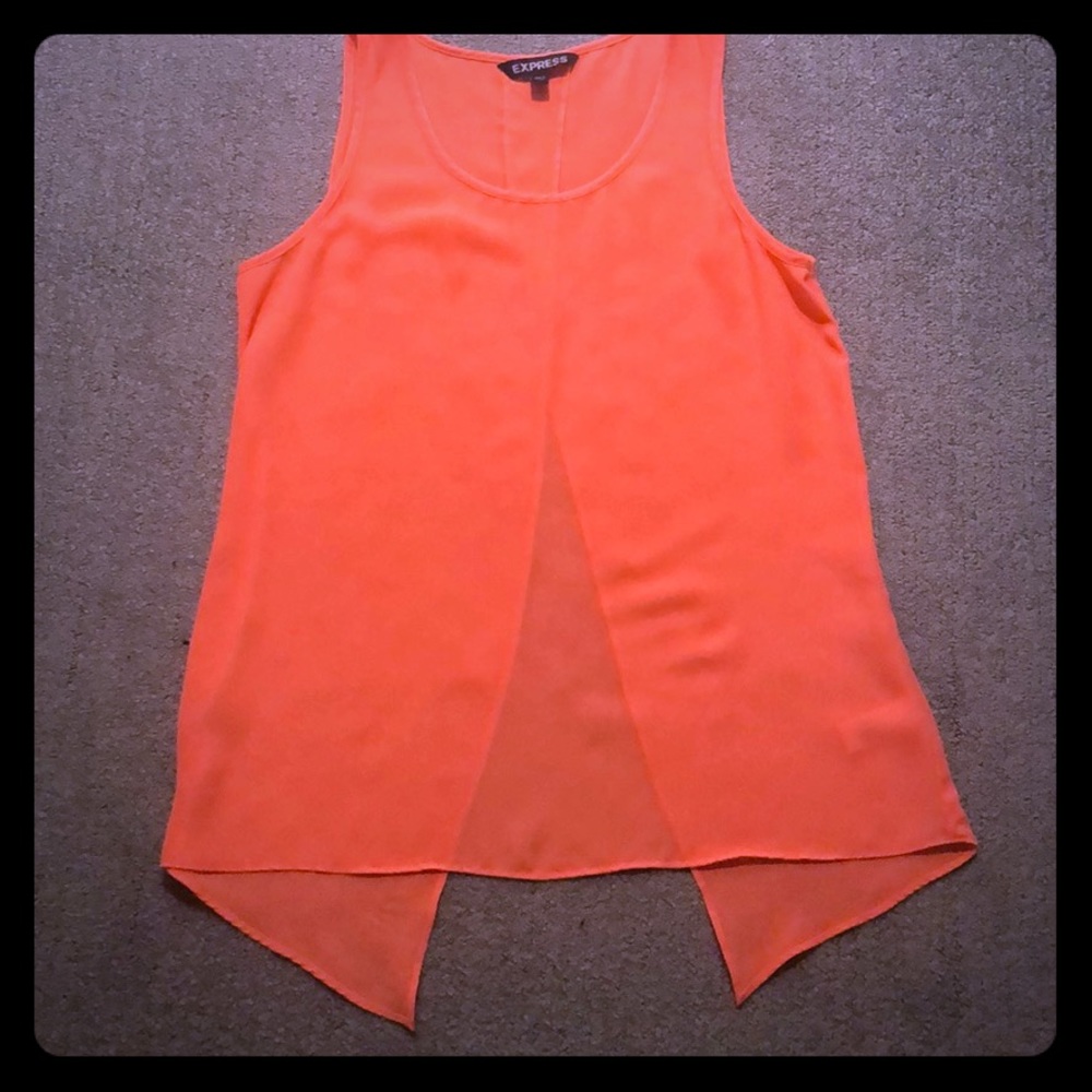 Neon orange open back top NWOT